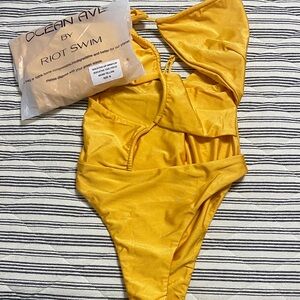 Riot Swim One-Piece Swimsuit in Golden Yellow
